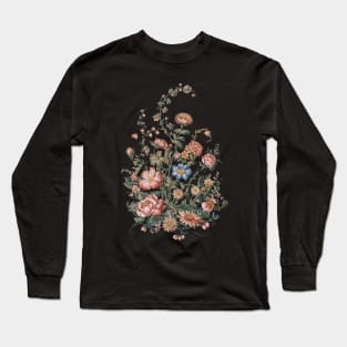 Cottagecore flower dark floral design Long Sleeve T-Shirt